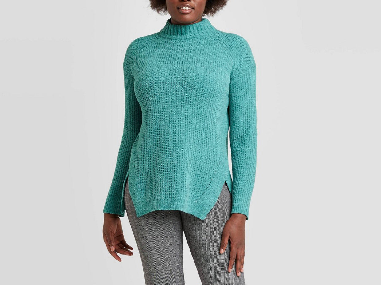 Mock Turtleneck Pullover Sweater